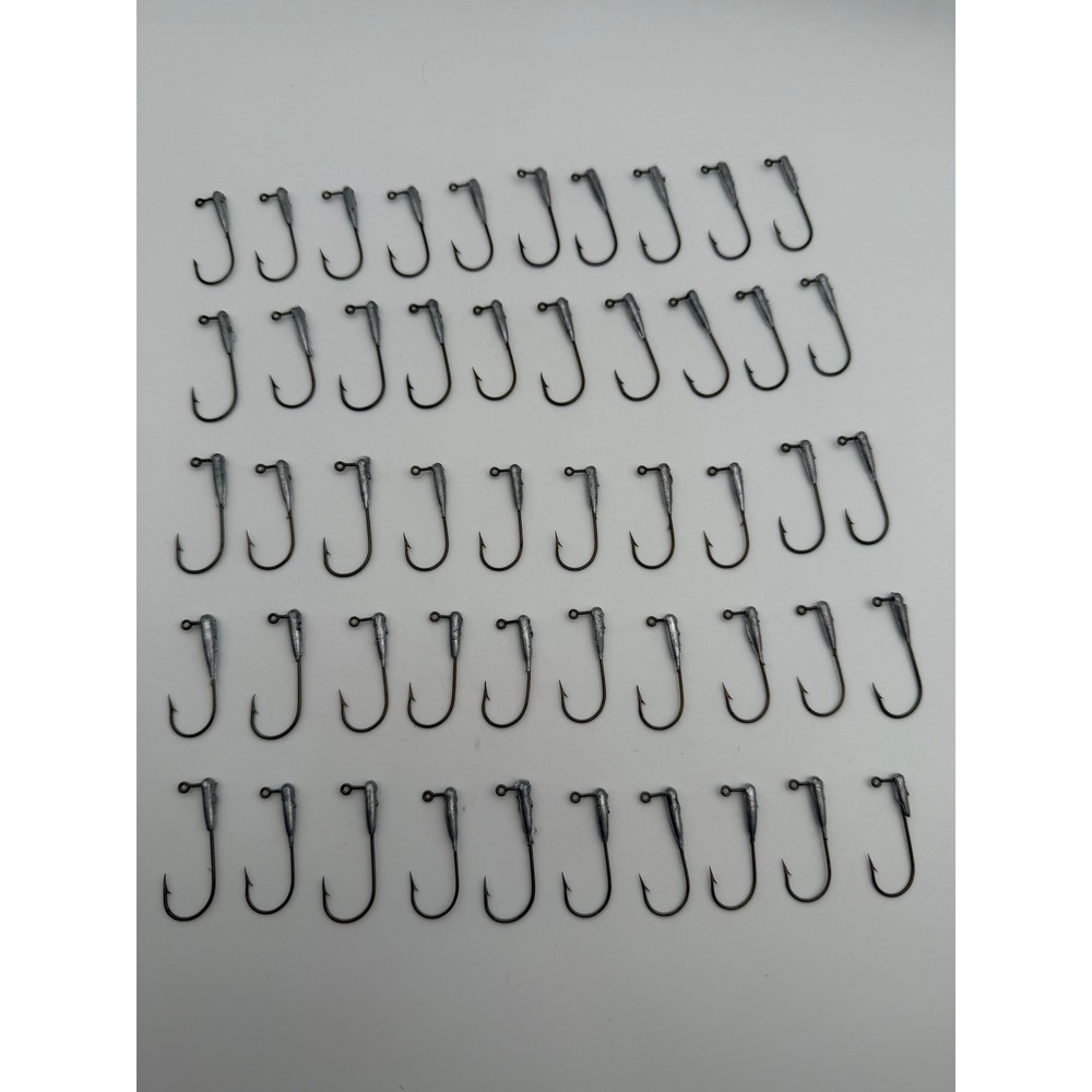 50pc Handmade Lead Head Jig Hooks 1/16 oz Bulk Fishing Terminal Tackle B157